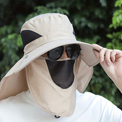 Sun Visor Solid Sun Hat Cap Neck Guard Breathable Anti-UV Outdoor Cap