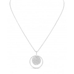 Women's Rhodium Plated With Cubic Zirconia Pendant Necklace