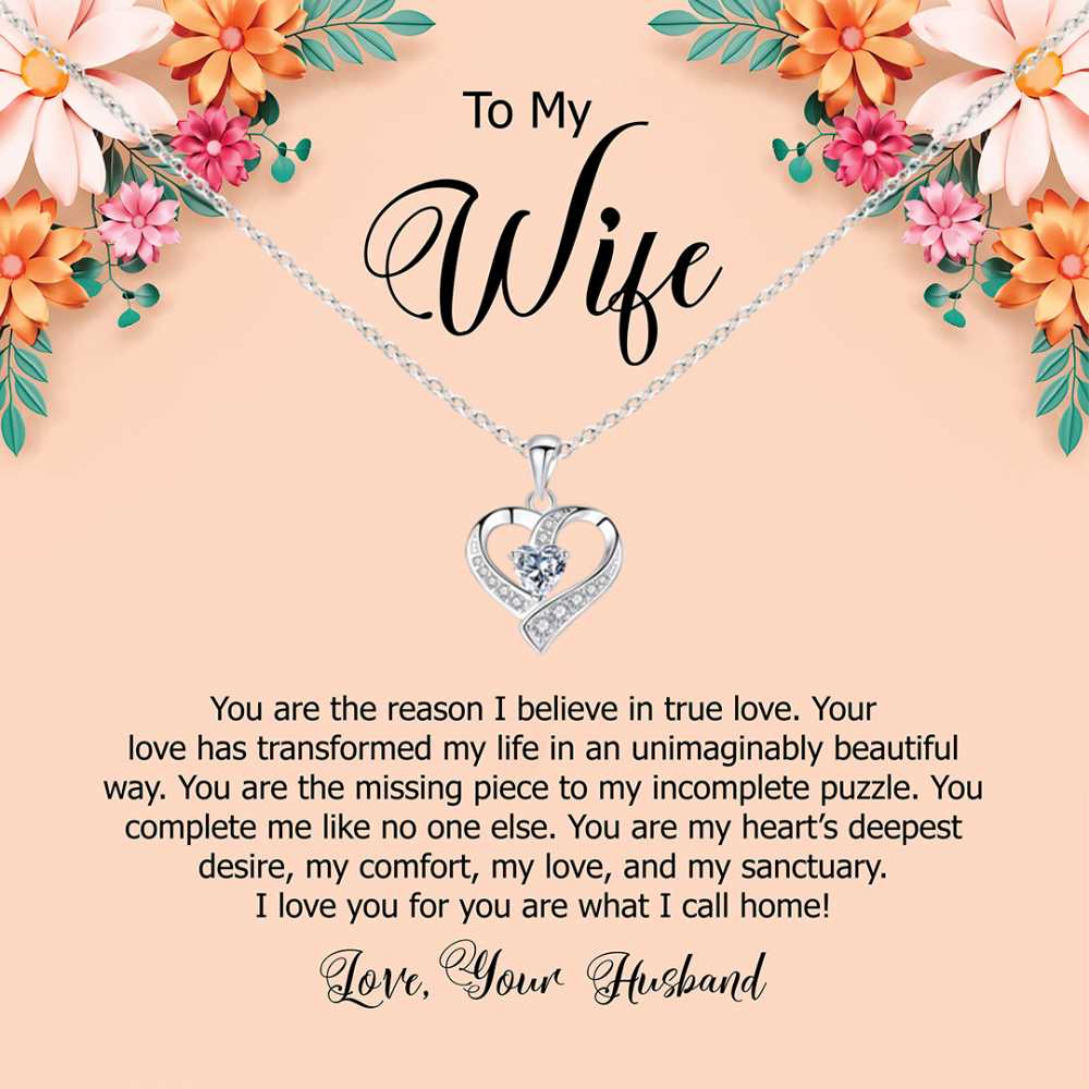 You Complete My Life's Puzzle, Special Keepsake Jewellery with a Loving Message Card for Wife