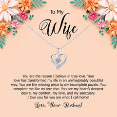 You Complete My Life's Puzzle, Special Keepsake Jewellery with a Loving Message Card for Wife