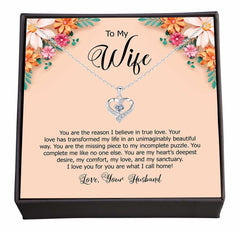 You Complete My Life's Puzzle, Special Keepsake Jewellery with a Loving Message Card for Wife