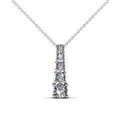 Women's Silve Plated Crystal Necklace with 18 Inch Link Chain