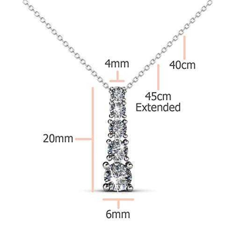 Women's Silve Plated Crystal Necklace with 18 Inch Link Chain