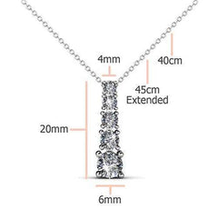 Women's Silve Plated Crystal Necklace with 18 Inch Link Chain