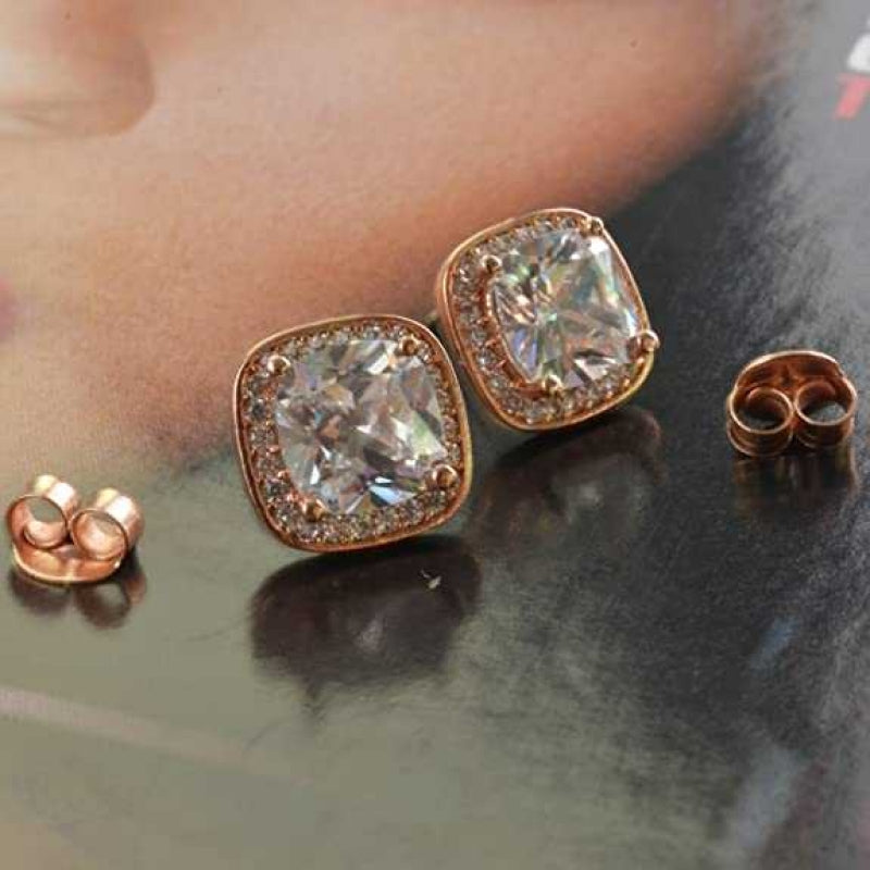 Women's Silver Plated Earrings With Cubic Zirconia Stones