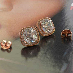 Women's Silver Plated Earrings With Cubic Zirconia Stones