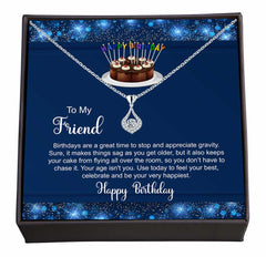 Celebrating You and the Cake! Thoughtful Jewelry Gift with a Birthday Wish for Friend