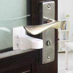 Child Safety Door Lever Lock - Rotation Proof Adhesive Security Latch
