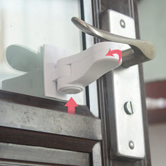 Child Safety Door Lever Lock - Rotation Proof Adhesive Security Latch