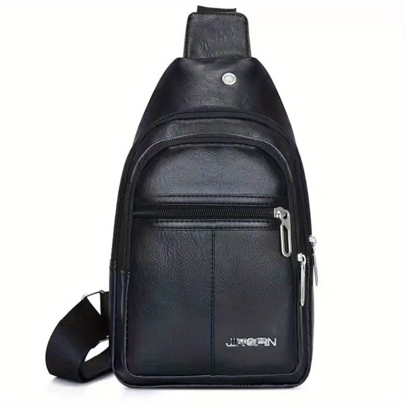 Men's Leather Crossbody Bag Chest Bag Large Capacity Satchel