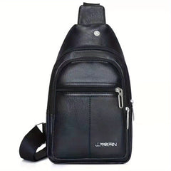 Men's Leather Crossbody Bag Chest Bag Large Capacity Satchel