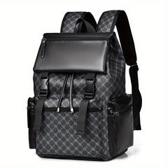 Large Capacity Mens Laptop Backpack Faux Leather Spacious Storage