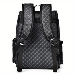 Large Capacity Mens Laptop Backpack Faux Leather Spacious Storage