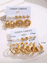 Women's 22 Piece Gold Plated Combo Set Stud And Hoop Earrings