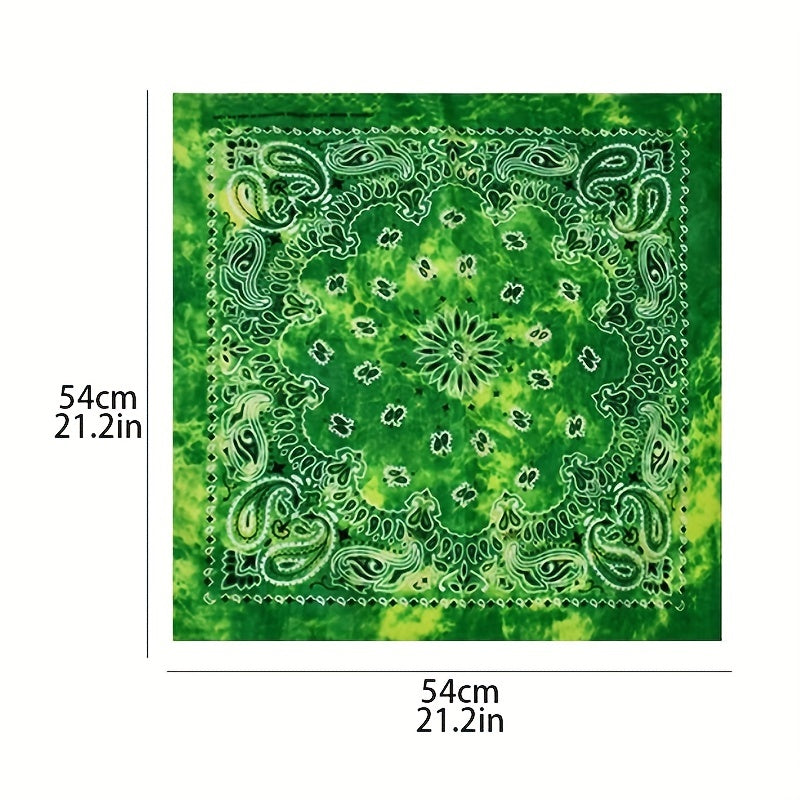 12pcs Tie Dye Double Cashew Flower Square Towel Multifunctional Headscarf