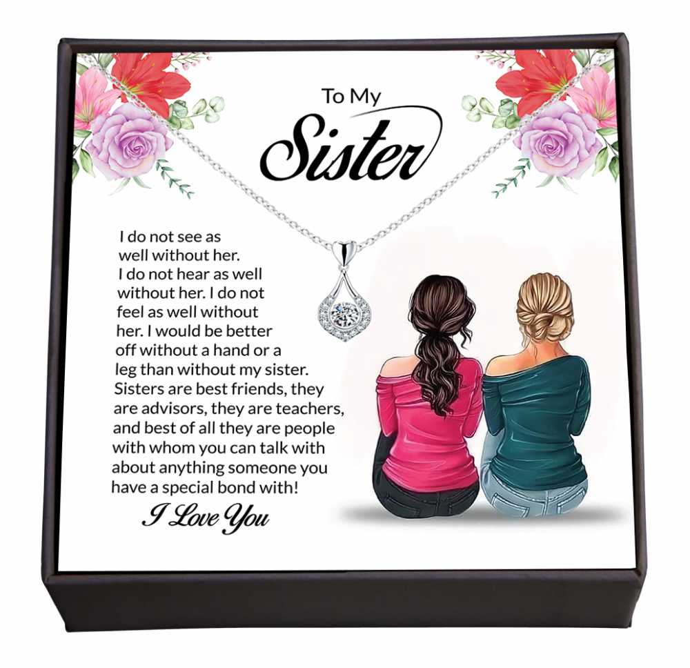 The Unbreakable Bond of Best Friends and Soulmates, Sentimental Jewelry Gift with a Loving Note for Sister