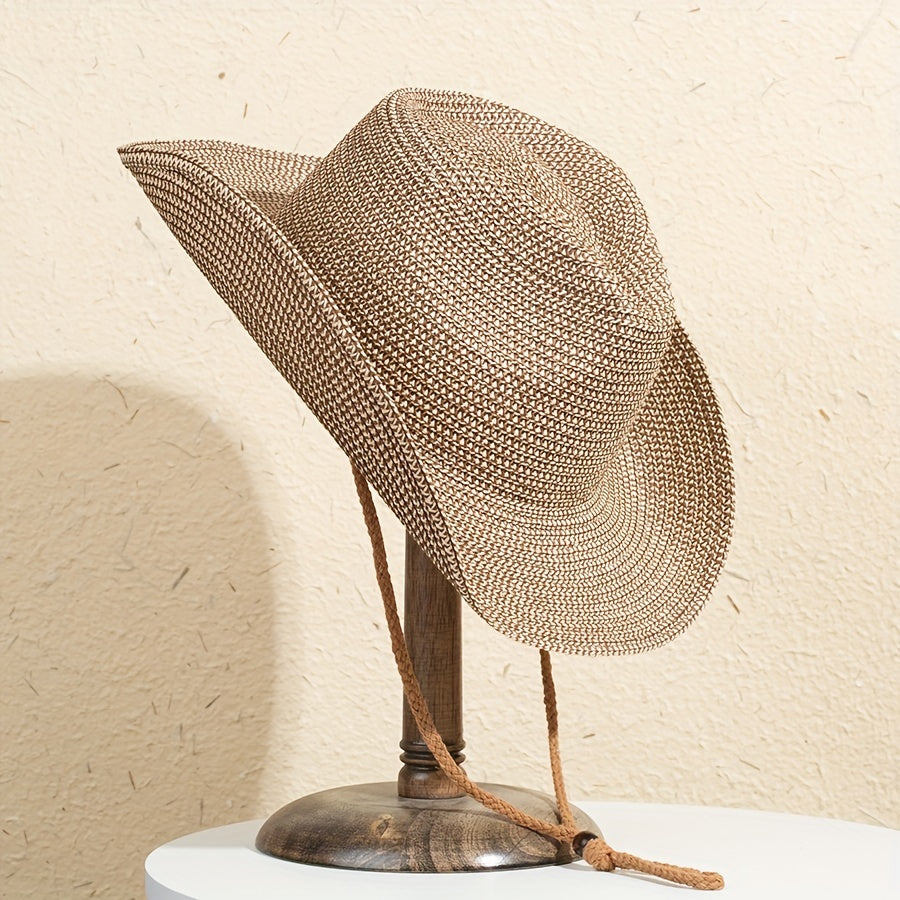 Casual Big Brim Jazz Hat Outdoor Beach Travel Sunscreen Straw Hat