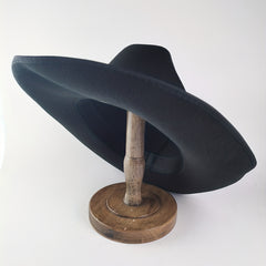 Mens Tweed Western Cowboy Hat Cocked Hump Autumn Winter Riding Hat