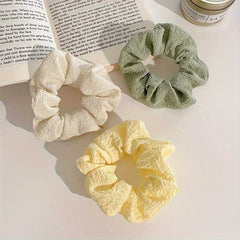 7pcs Whimsical Soft Touch Hair Scrunchies In Pastel Colors For Women