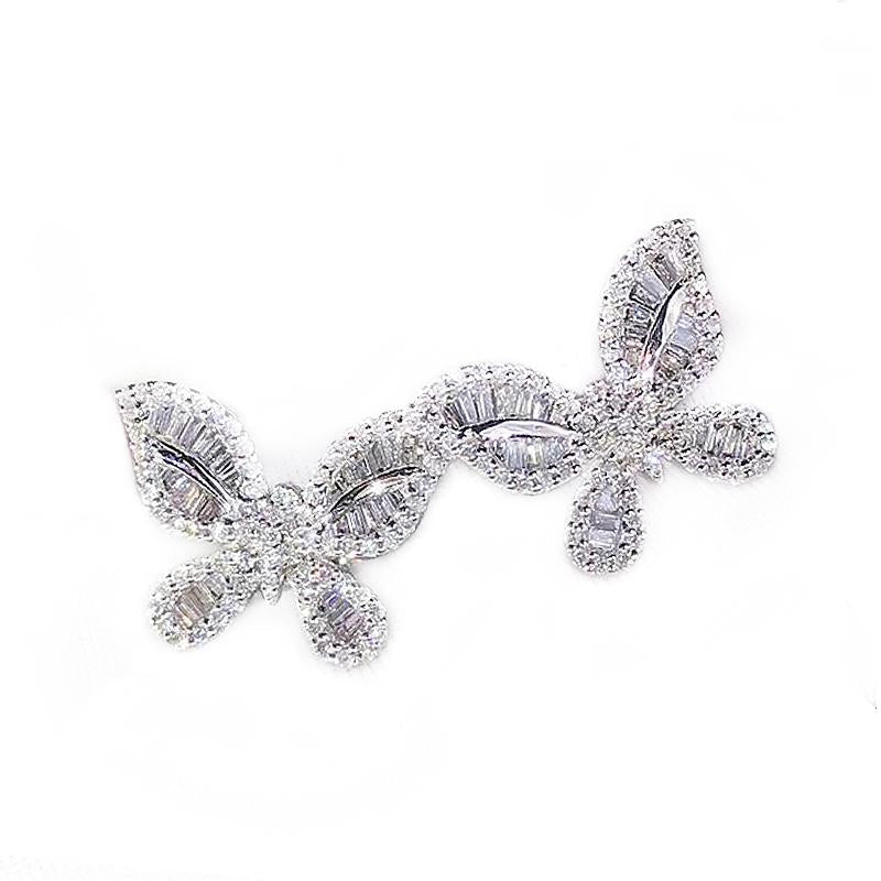 Women's Silver Plated Butterfly Stud Earrings With Zirconia