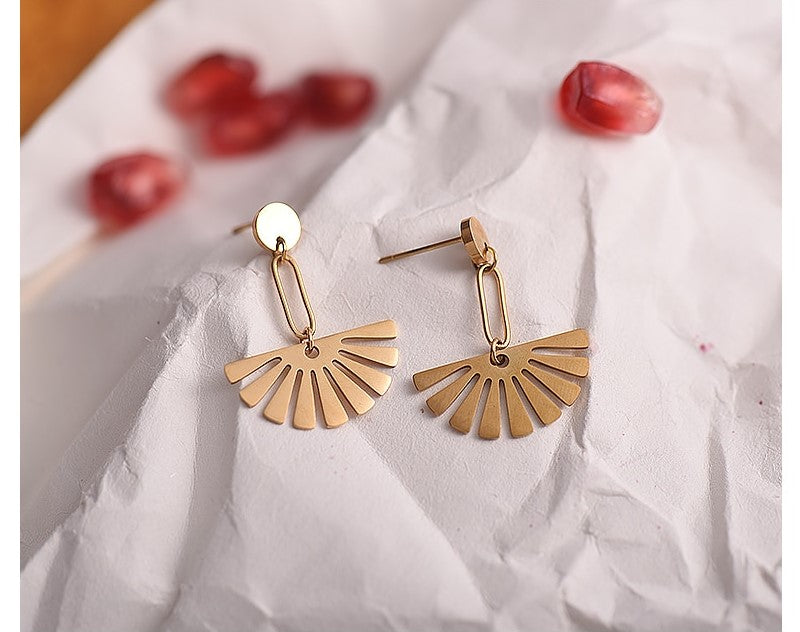 Women's Bohemian Stainless Steel Sunray Drop Earrings