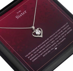 Lovely Sister Personalised Gift With Silver Plated Pendant Necklace