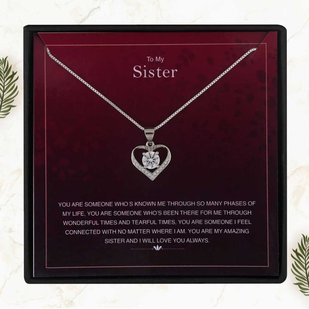 Lovely Sister Personalised Gift With Silver Plated Pendant Necklace