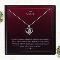 Lovely Sister Personalised Gift With Silver Plated Pendant Necklace
