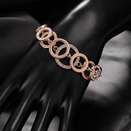 Women's Circle Shaped Zirconia Bracelet In Rose Gold