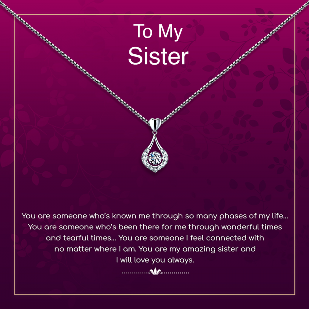 Sister Personalised Gift With Silver Plated Pendant Necklace