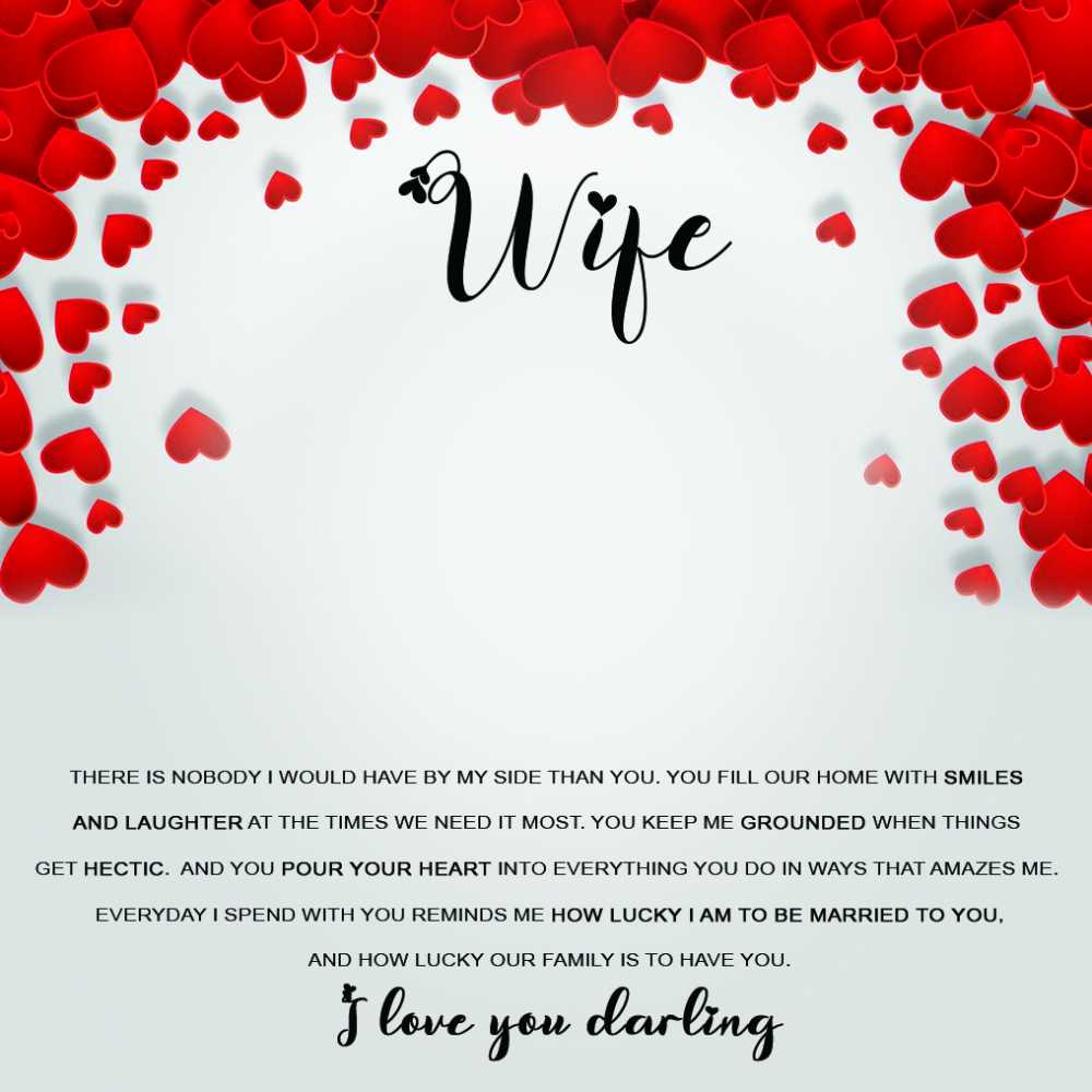 Women's Cubic Zirconia Heart Pendant Necklace And Earring Set with Personalized Wife Message Card