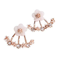 Women's Fashion Floral Stud Earrings With  Exquisite Zircon