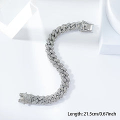 Unisex Silver And Gold Plated Zirconia Elegant Chain Bracelets