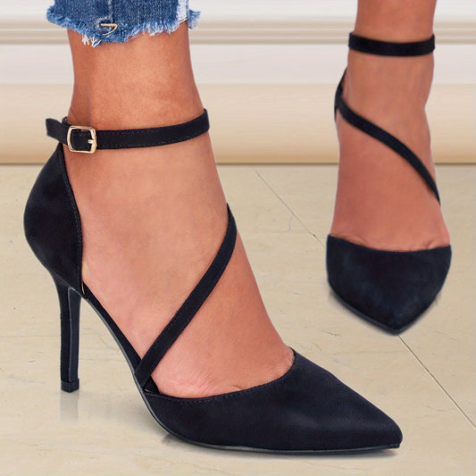 Breathable Stiletto Sandals Ankle Strap Pumps