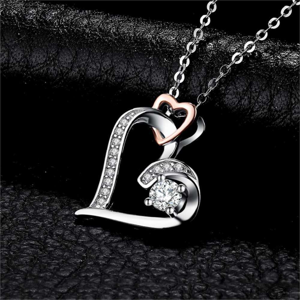 Women's Silver Plated Heart Pendant Necklace With Message Card To My Wife