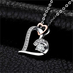Women's Silver Plated Heart Pendant Necklace With Message Card To My Wife