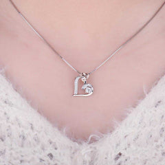 Women's Silver Plated Heart Pendant Necklace With Message Card To My Wife
