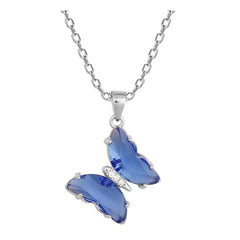 Women's Butterfly Pendant Necklace With Lobster Claw Clasp