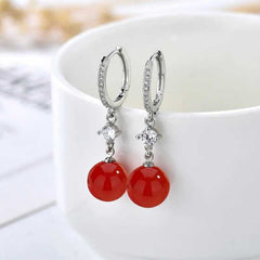 Women's Freshwater Brown Pearl Dangler Earring With Zirconia