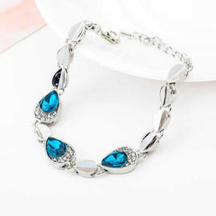Women's Silver Plated Charm Bracelet With Lobster Claw Closure
