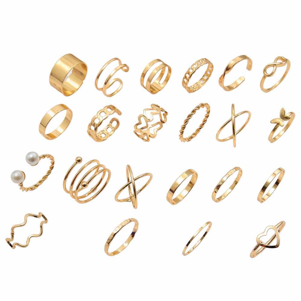 Women's Fashion Frill Plushy Gold Plated Adjustable Rings