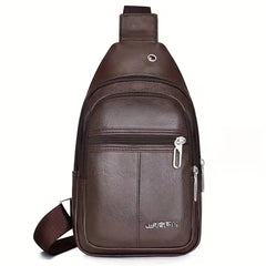 Men's Leather Crossbody Bag Chest Bag Large Capacity Satchel