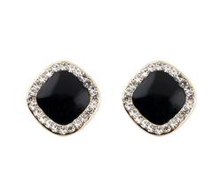 Women's Geometric Square Zircon Cornered Rhinestone Stud Earring