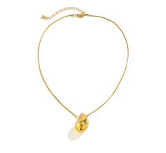 Women's Gold Plated With Wave And Waterdrop Necklace