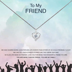 Women's Silver Plated Heart Shaped Necklace With To My Friend Message Card