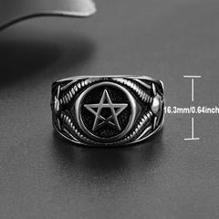 Men's Vintage Stainless Steel Gothic Pentagram Ring