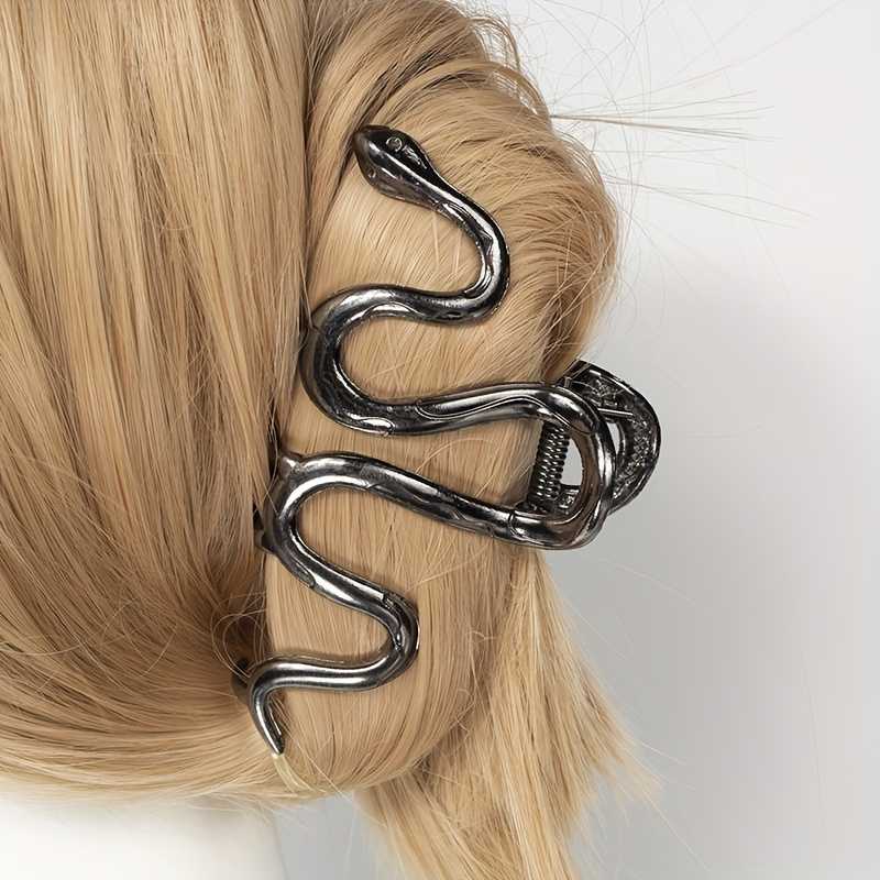 Vintage Metal Gothic Snake Design Hair Claw for Women