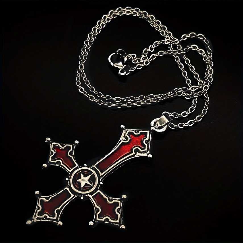 Men's Gothic Inverted Cross Pendant Necklace