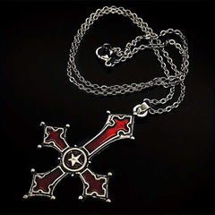 Men's Gothic Inverted Cross Pendant Necklace