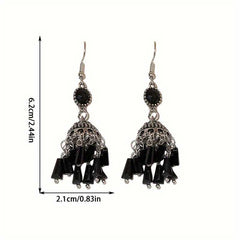 Women's Bohemian Oxidized Jhumka with Chandelier Drops